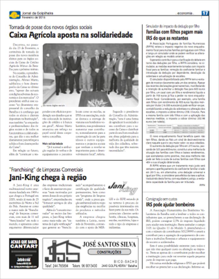 A Jani-King Já É Notícia em Leiria!