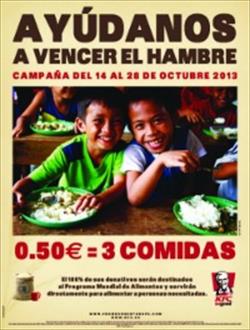 A franquia do KFC começa sua anual "campanha contra a fome", em colaboração com as Nações Unidas