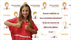 Queres melhorar os teus resultados escolares. A Joana já se inscreveu na EXPLICOLÂNDIA. E tu?
