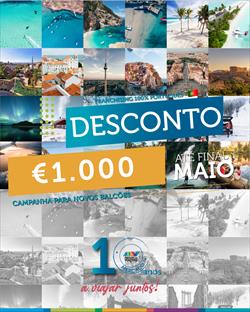 10 ANOS A VIAJAR JUNTOS: OFERECEMOS-LHE 1,000€ DE DESCONTO NA ABERTURA DA SUA AGÊNCIA