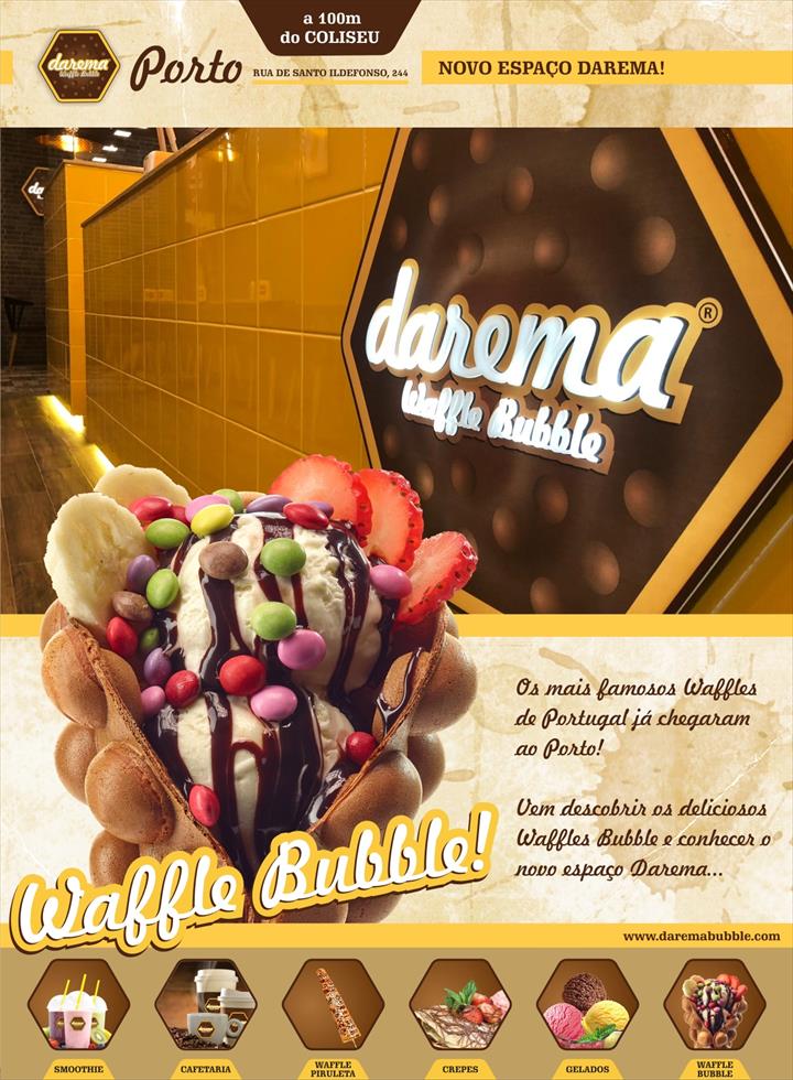 A DAREMA Waffle Bubble continua a expandir a sua rede de lojas, agora com a abertura de mais uma unidade no centro do Porto.