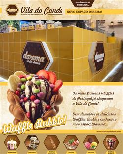 A DAREMA Waffle Bubble continua a expandir a sua rede de lojas, agora com a abertura de mais uma unidade na cidade de Vila do Conde, na Alameda dos Descobrimentos.