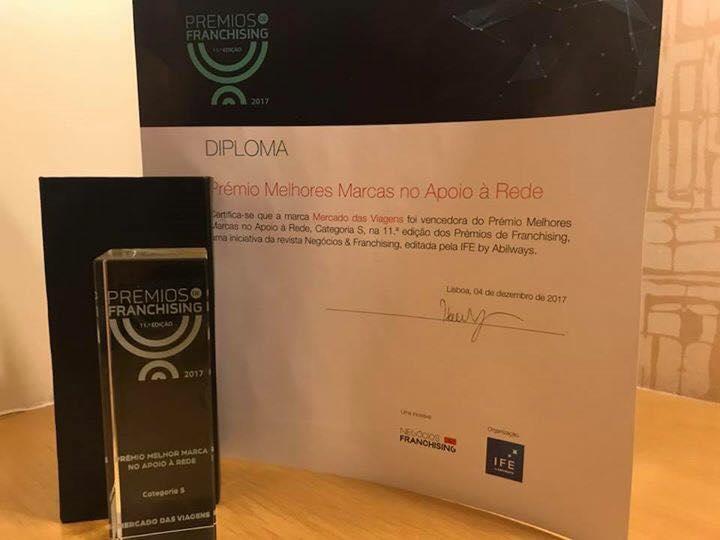 Mercado das Viagens distinguido pelo terceiro ano consecutivo com o premio de melhor Marca de Franchising na “categoria S - melhor marca no apoio á rede.” 